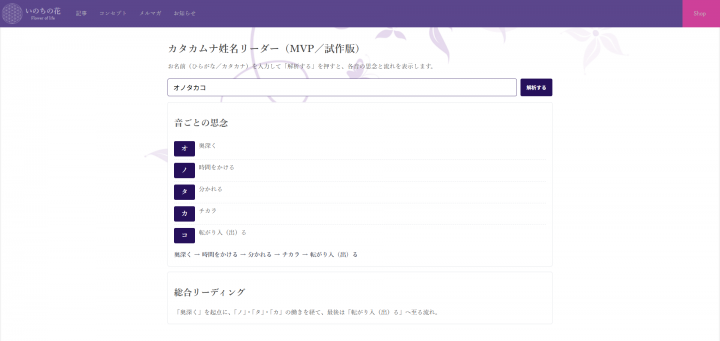 「氏名から使命を読み解く」に掲載している画像