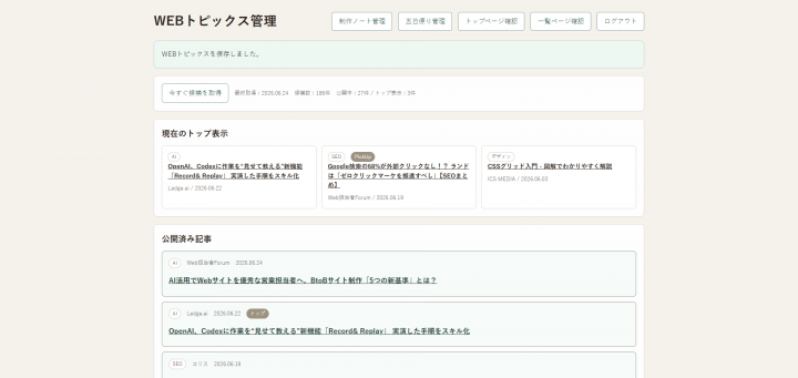 「AIと人力でつくる、WEBトピックス」に掲載している画像